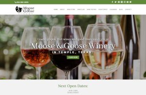 Moose and Goose Winery wine glasses